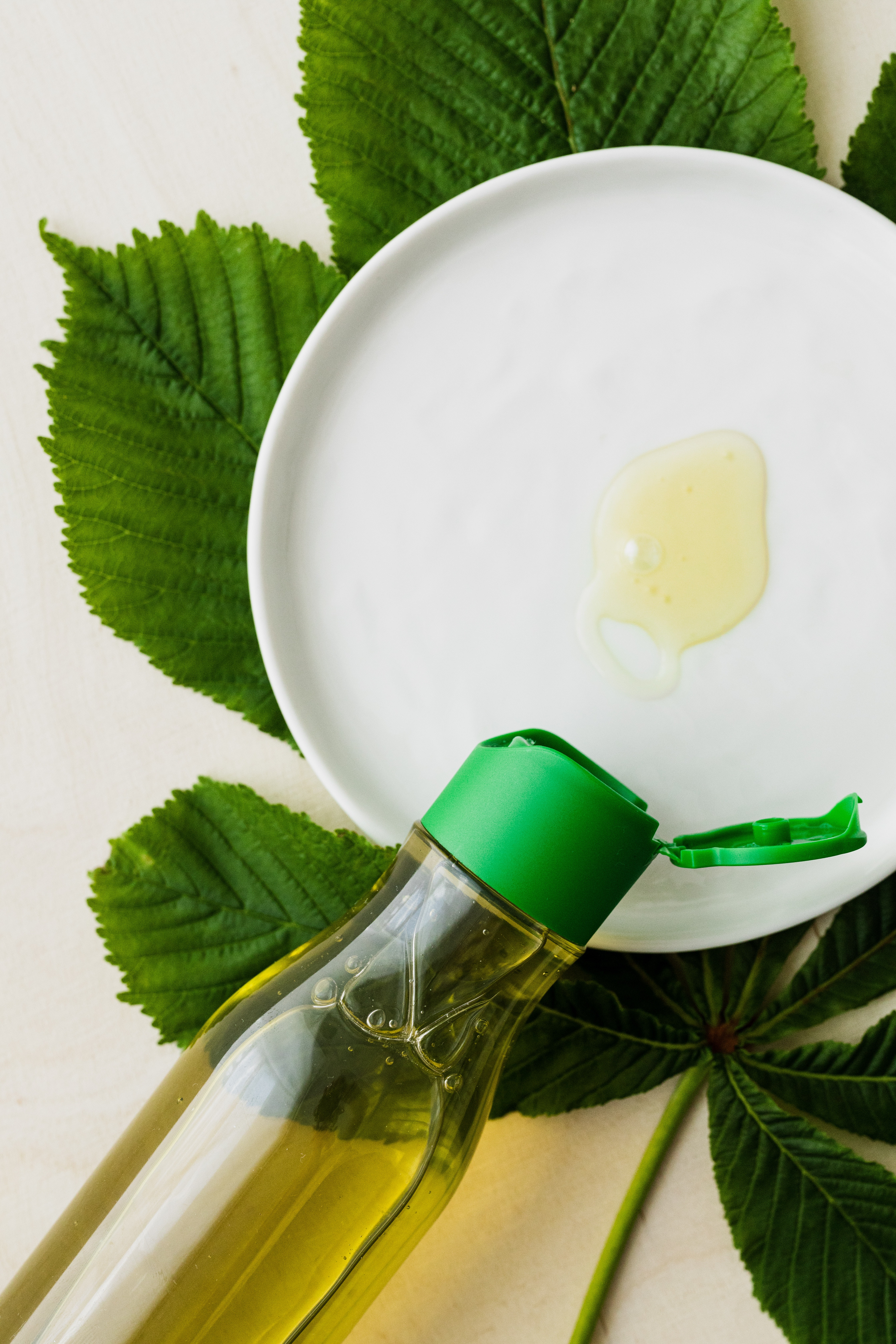 Oil pouring into bowl